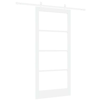 vidaXL Sliding Door White 93 x 202 cm Solid Pine Wood and Glass