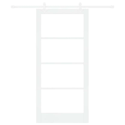 vidaXL Sliding Door White 93 x 202 cm Solid Pine Wood and Glass