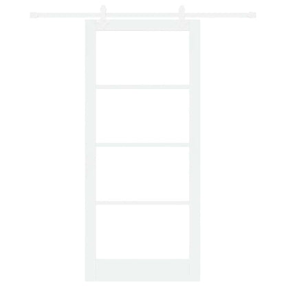 vidaXL Sliding Door White 93 x 211 cm Solid Pine Wood and Glass