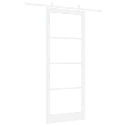vidaXL Sliding Door White 93 x 232 cm Solid Pine Wood and Glass