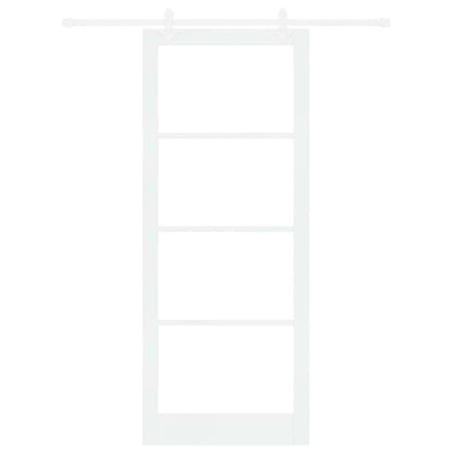 vidaXL Sliding Door White 93 x 232 cm Solid Pine Wood and Glass
