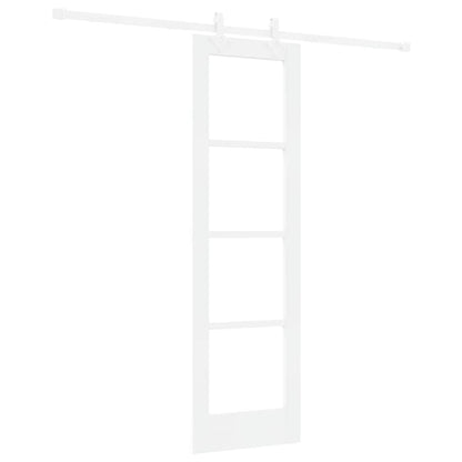 vidaXL Sliding Door White 61 x 198.5 cm Solid Pine Wood and Glass