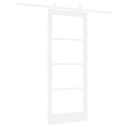 vidaXL Sliding Door White 83 x 202 cm Solid Pine Wood and Glass