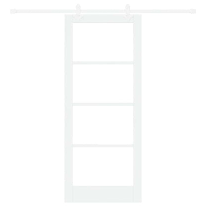 vidaXL Sliding Door White 83 x 202 cm Solid Pine Wood and Glass
