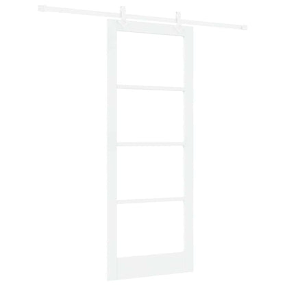 vidaXL Sliding Door White 83 x 211 cm Solid Pine Wood and Glass
