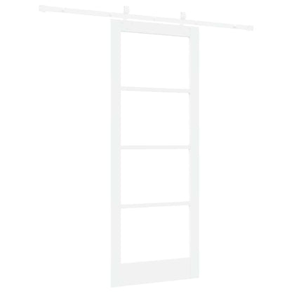 vidaXL Sliding Door White 83 x 211 cm Solid Pine Wood and Glass