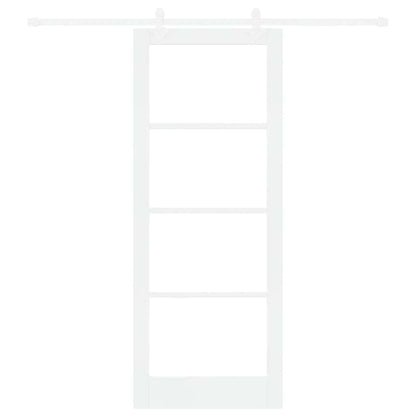 vidaXL Sliding Door White 83 x 211 cm Solid Pine Wood and Glass