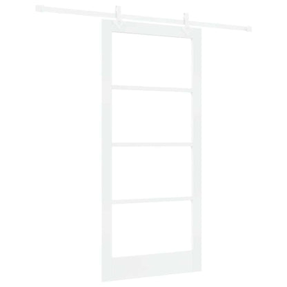 vidaXL Sliding Door White 93 x 202 cm Solid Pine Wood and Glass