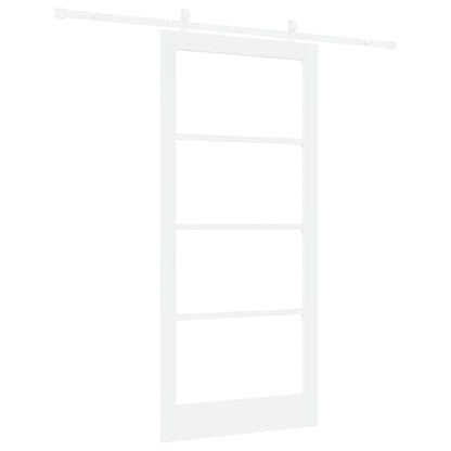 vidaXL Sliding Door White 93 x 202 cm Solid Pine Wood and Glass