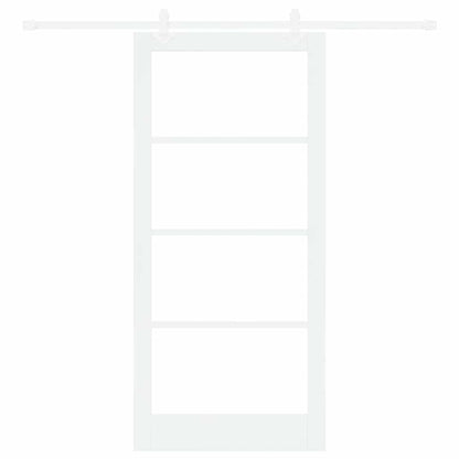 vidaXL Sliding Door White 93 x 202 cm Solid Pine Wood and Glass