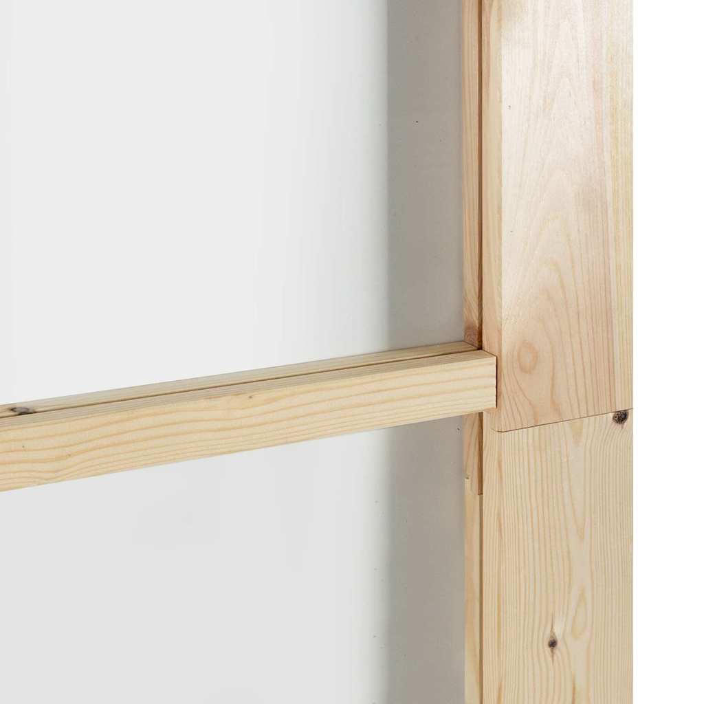 vidaXL Sliding Door Natural 93 x 211 cm Solid Pine Wood and Glass