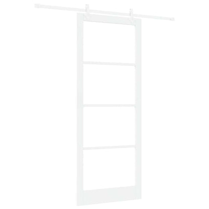 vidaXL Sliding Door White 93 x 232 cm Solid Pine Wood and Glass