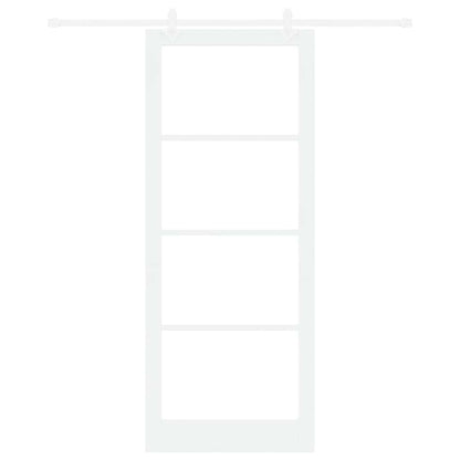 vidaXL Sliding Door White 93 x 232 cm Solid Pine Wood and Glass