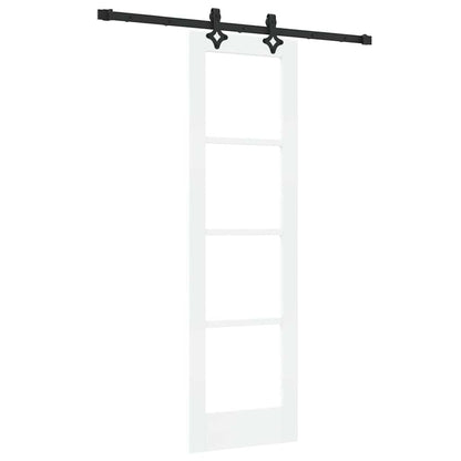 vidaXL Sliding Door White 61 x 198.5 cm Solid Pine Wood and Glass