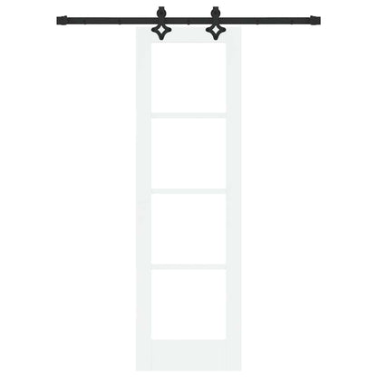 vidaXL Sliding Door White 61 x 198.5 cm Solid Pine Wood and Glass