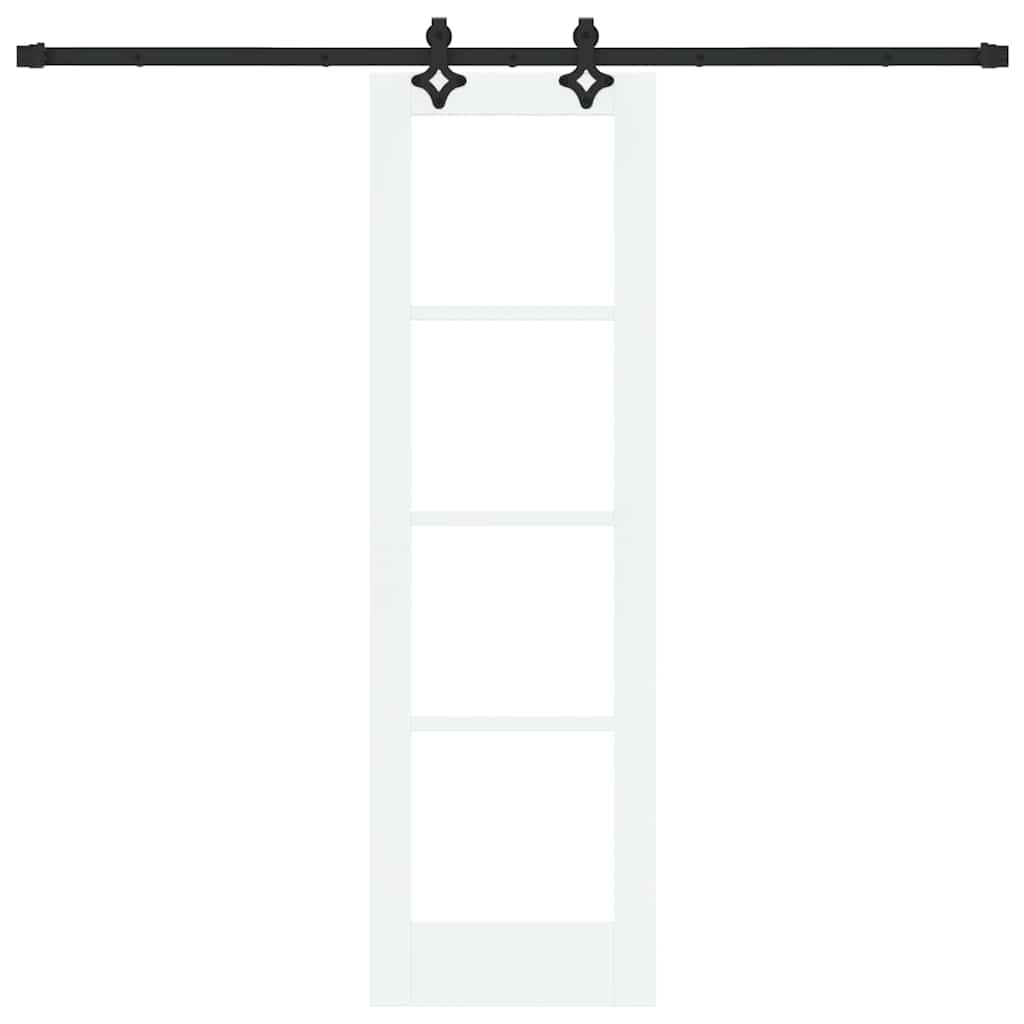 vidaXL Sliding Door White 61 x 198.5 cm Solid Pine Wood and Glass