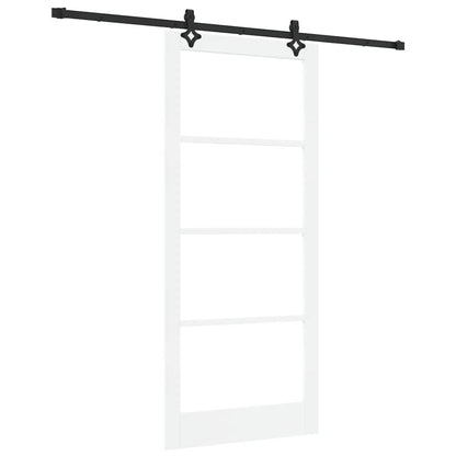 vidaXL Sliding Door White 93 x 211 cm Solid Pine Wood and Glass