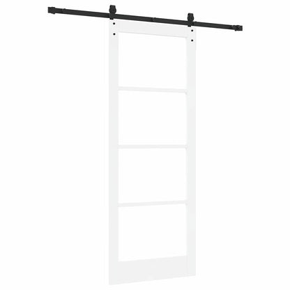 vidaXL Sliding Door White 83 x 211 cm Solid Pine Wood and Glass