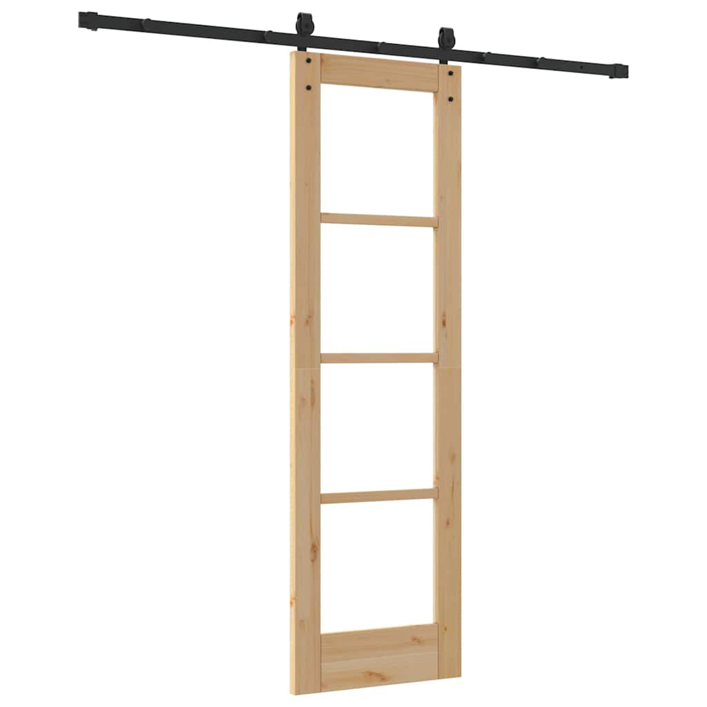 vidaXL Sliding Door Natural and Black 61 x 198.5 cm