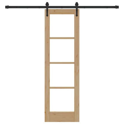 vidaXL Sliding Door Natural and Black 61 x 198.5 cm