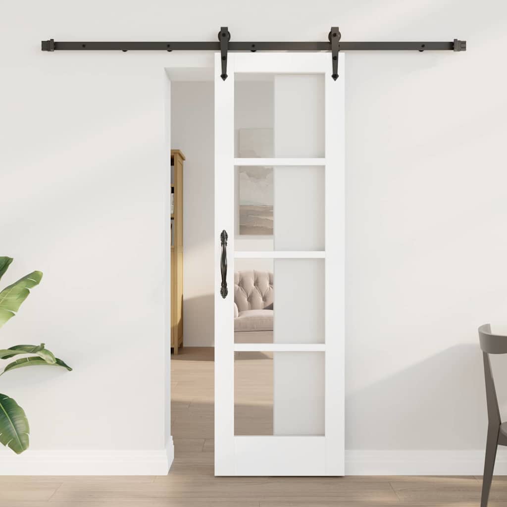 vidaXL Sliding Door White and Black 61 x 198.5 cm