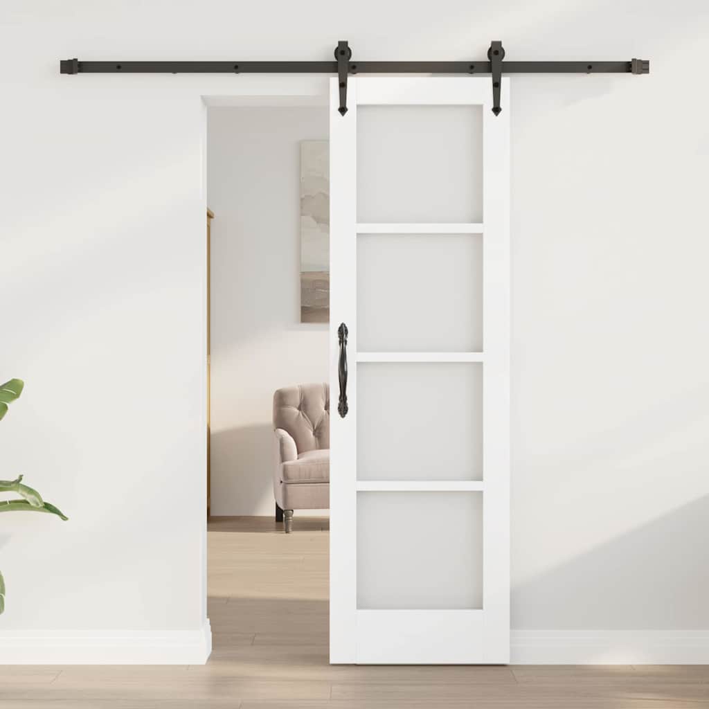 vidaXL Sliding Door White and Black 61 x 198.5 cm