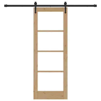 vidaXL Sliding Door Natural and Black 73.5 x 198.5 cm