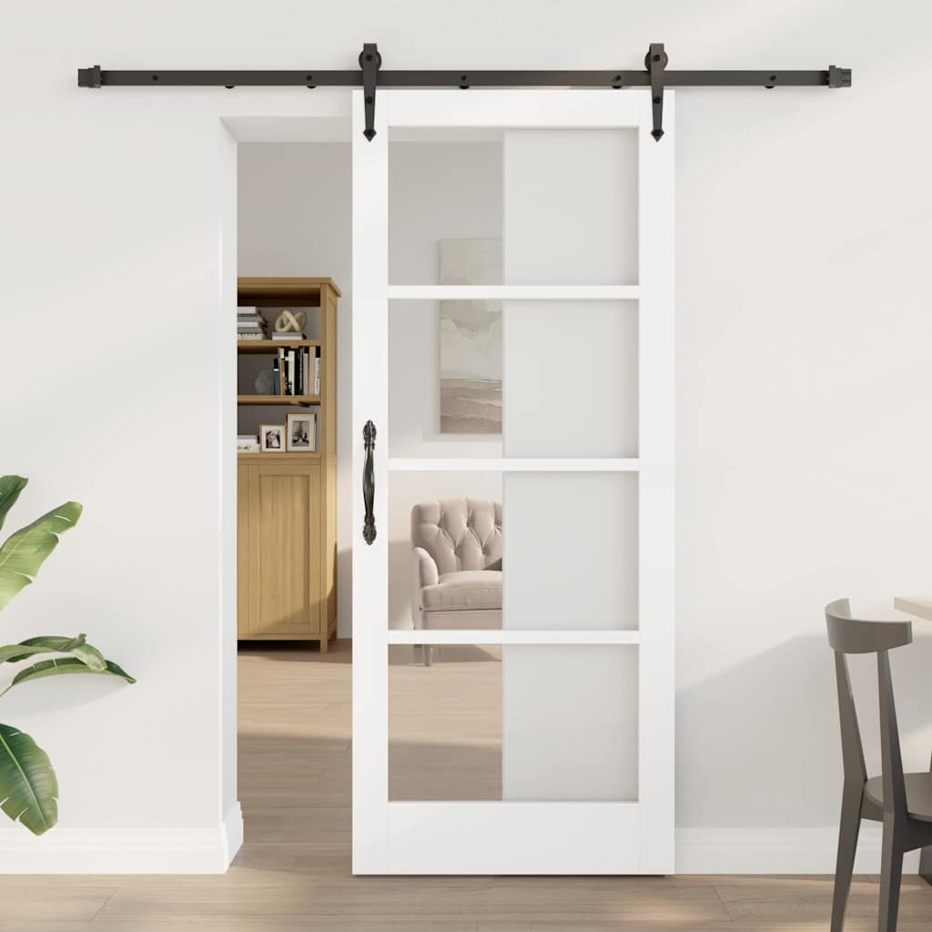 vidaXL Sliding Door White and Black 83 x 202 cm
