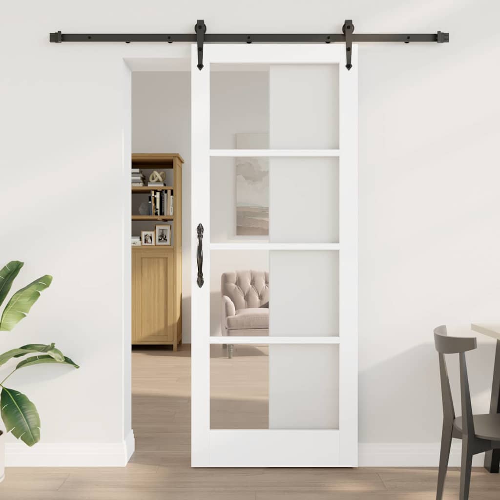 vidaXL Sliding Door White and Black 83 x 211 cm