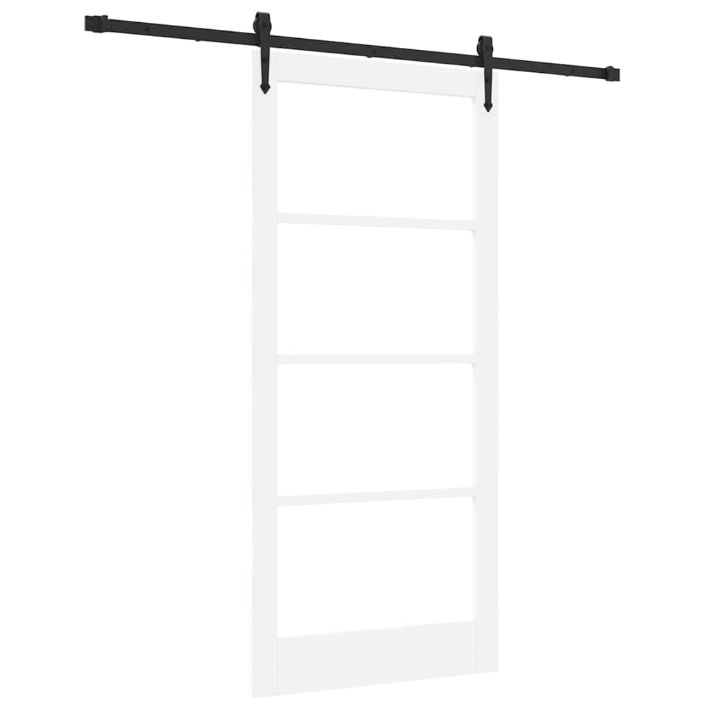 vidaXL Sliding Door White and Black 93 x 202 cm