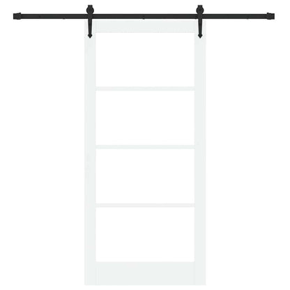 vidaXL Sliding Door White and Black 93 x 202 cm