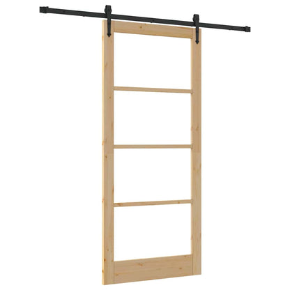 vidaXL Sliding Door Natural and Black 93 x 211 cm