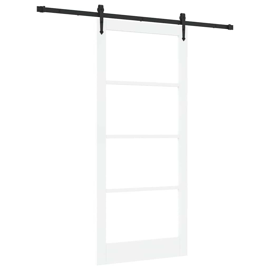 vidaXL Sliding Door White and Black 93 x 211 cm