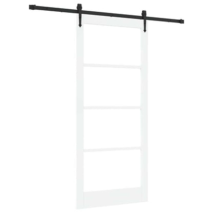 vidaXL Sliding Door White and Black 93 x 211 cm