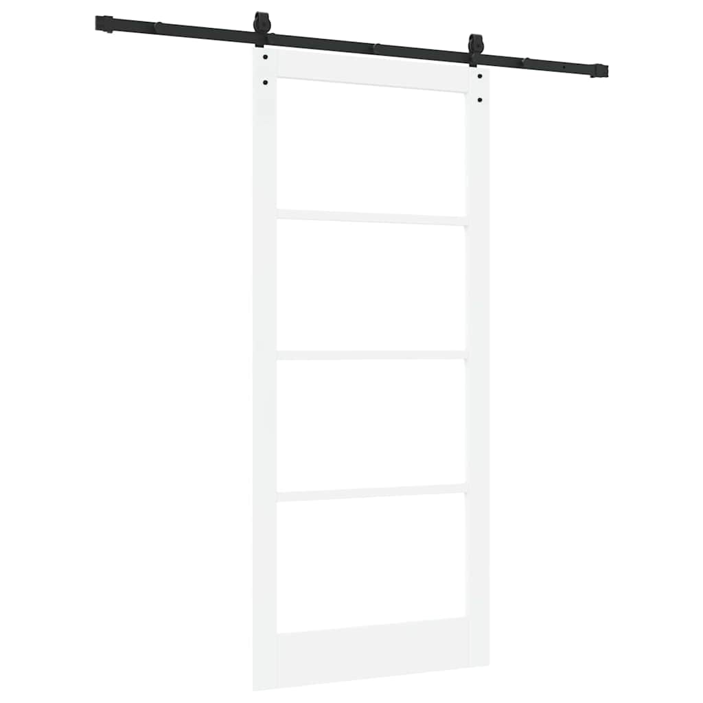 vidaXL Sliding Door White and Black 93 x 211 cm