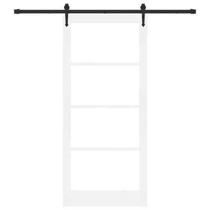 vidaXL Sliding Door White and Black 93 x 211 cm