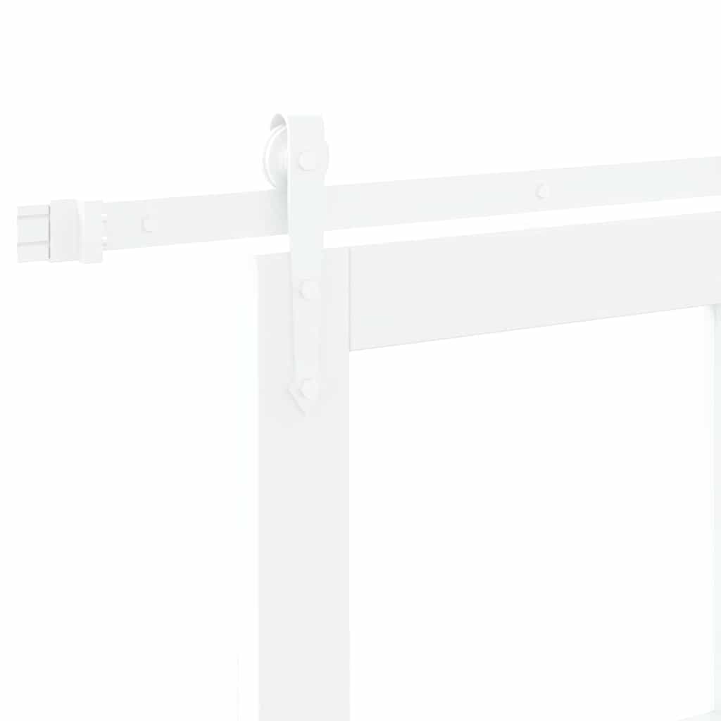 vidaXL Sliding Door White 61 x 198.5 cm Solid Pine Wood and Glass
