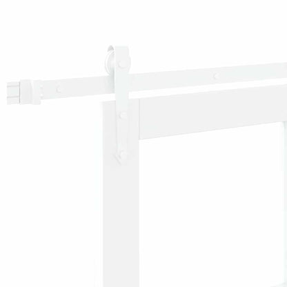 vidaXL Sliding Door White 61 x 198.5 cm Solid Pine Wood and Glass