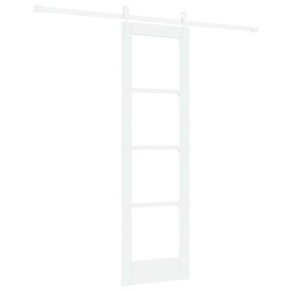 vidaXL Sliding Door White 61 x 198.5 cm Solid Pine Wood and Glass