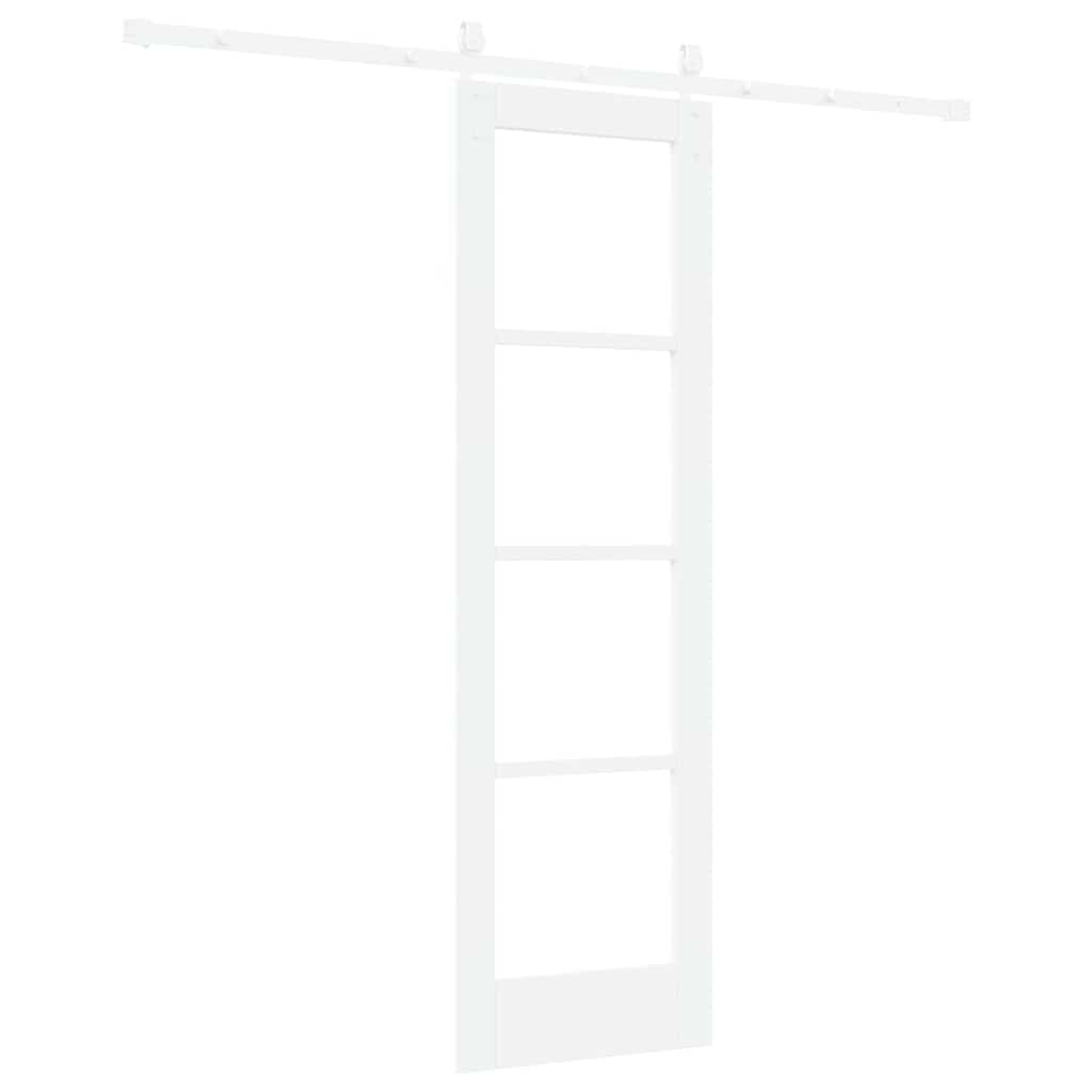 vidaXL Sliding Door White 61 x 198.5 cm Solid Pine Wood and Glass