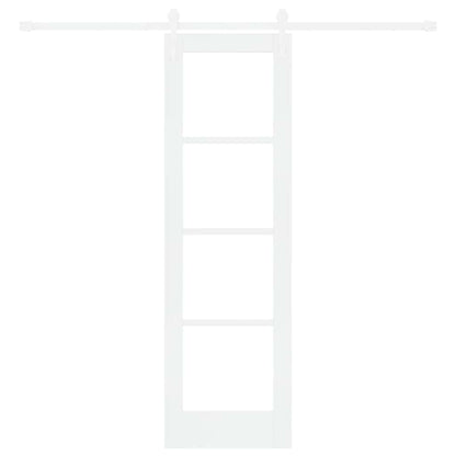 vidaXL Sliding Door White 61 x 198.5 cm Solid Pine Wood and Glass