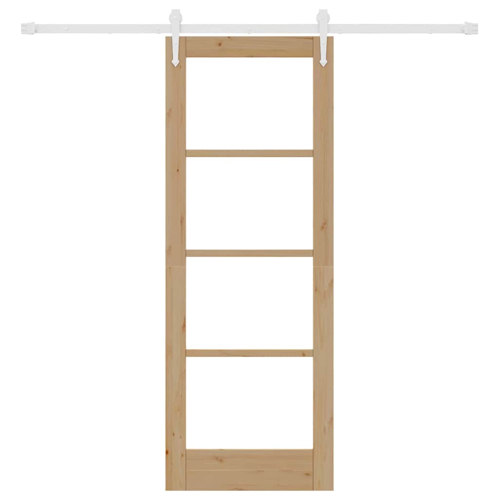 vidaXL Sliding Door Manual Brown 73.5 x 198.5 cm Wood and metal
