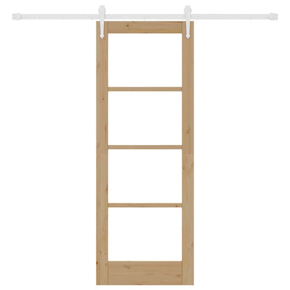 vidaXL Sliding Door Manual Brown 73.5 x 198.5 cm Wood and metal