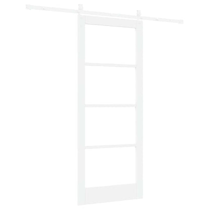 vidaXL Sliding Door White 83 x 202 cm Solid Pine Wood and Glass