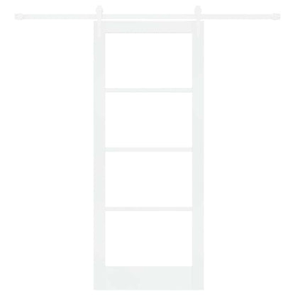 vidaXL Sliding Door White 83 x 202 cm Solid Pine Wood and Glass