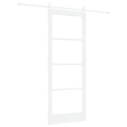 vidaXL Sliding Door White 83 x 211 cm Solid Pine Wood and Glass