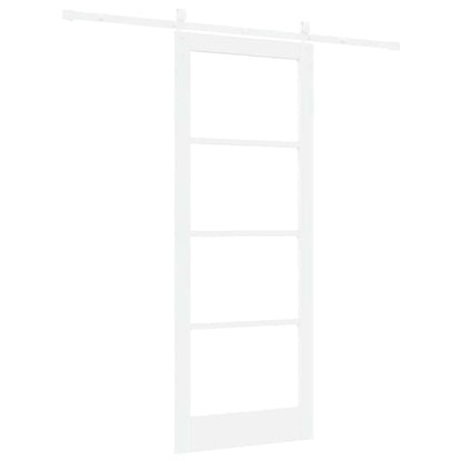 vidaXL Sliding Door White 83 x 211 cm Solid Pine Wood and Glass