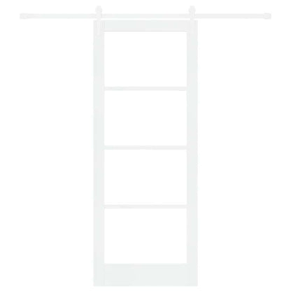vidaXL Sliding Door White 83 x 211 cm Solid Pine Wood and Glass