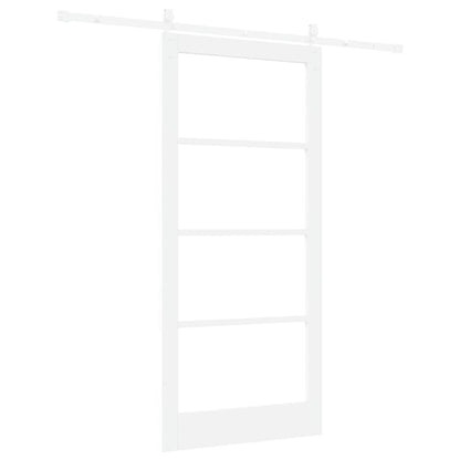 vidaXL Sliding Door White 93 x 202 cm Solid Pine Wood and Glass
