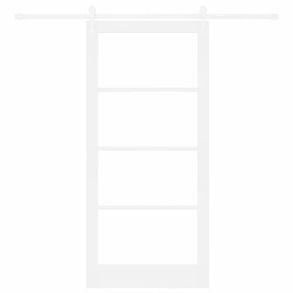 vidaXL Sliding Door White 93 x 202 cm Solid Pine Wood and Glass